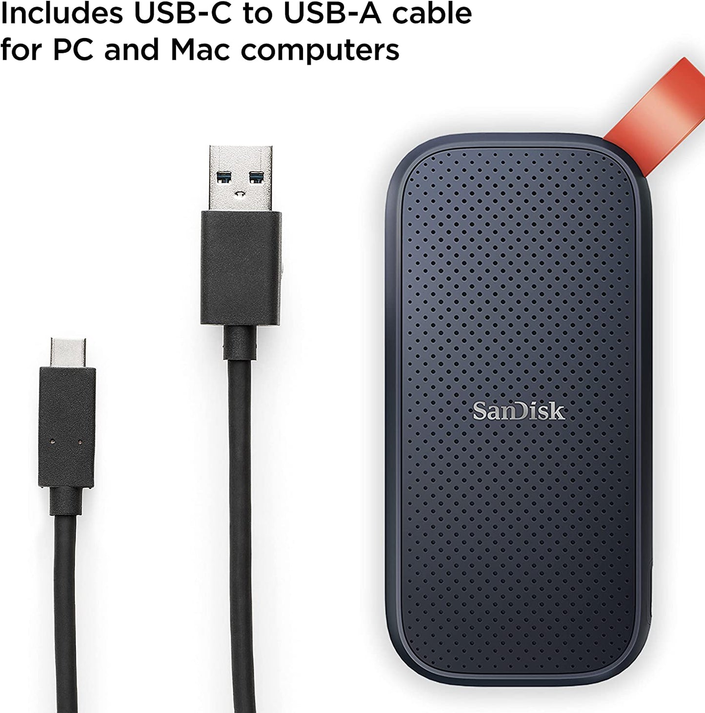 1TB Portable SSD - up to 800Mb/S, USB-C, USB 3.2 Gen 2, Updated Firmware - External Solid State Drive - SDSSDE30-1T00-G26