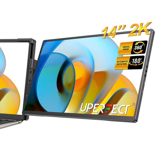 14" Triple Portable Monitor for Laptop 1400P IPS Extender Screen Type-C USB for PC Switch Mac Laptop up to 17.3“